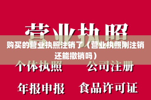 购买的营业执照注销了（营业执照刚注销还能撤销吗）