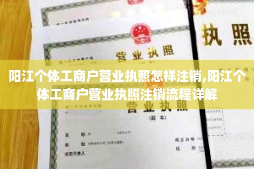 阳江个体工商户营业执照怎样注销,阳江个体工商户营业执照注销流程详解