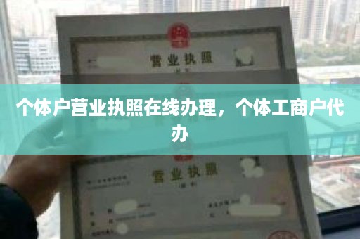 个体户营业执照在线办理，个体工商户代办