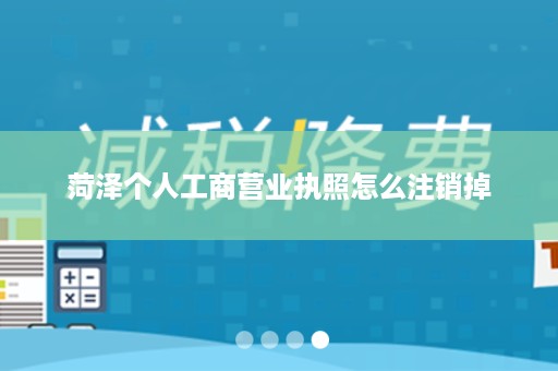 菏泽个人工商营业执照怎么注销掉