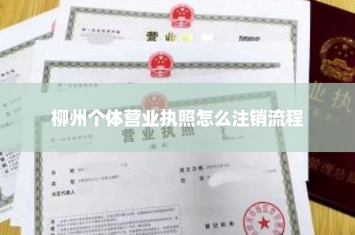 柳州个体营业执照怎么注销流程