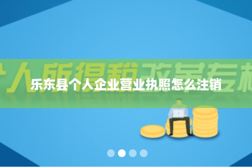 乐东县个人企业营业执照怎么注销
