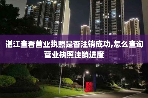 湛江查看营业执照是否注销成功,怎么查询营业执照注销进度