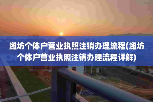 潍坊个体户营业执照注销办理流程(潍坊个体户营业执照注销办理流程详解)