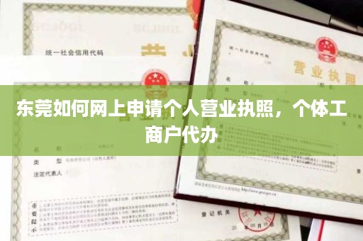 东莞如何网上申请个人营业执照，个体工商户代办