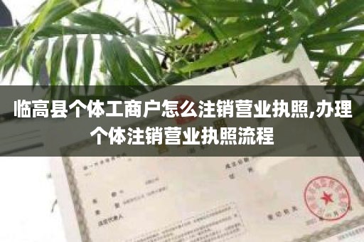 临高县个体工商户怎么注销营业执照,办理个体注销营业执照流程