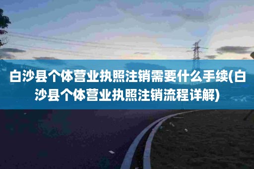 白沙县个体营业执照注销需要什么手续(白沙县个体营业执照注销流程详解)