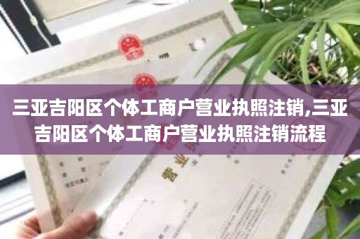 三亚吉阳区个体工商户营业执照注销,三亚吉阳区个体工商户营业执照注销流程