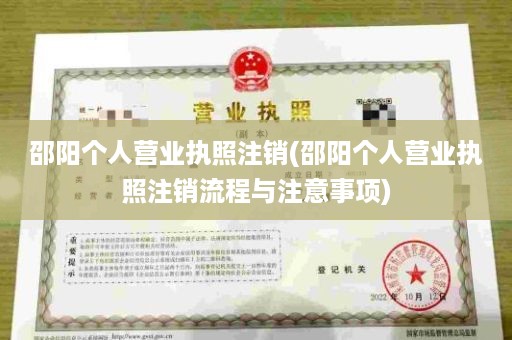 邵阳个人营业执照注销(邵阳个人营业执照注销流程与注意事项)