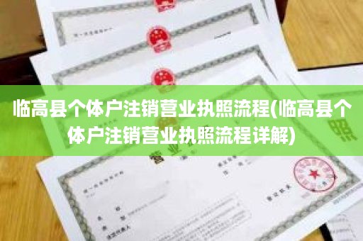 临高县个体户注销营业执照流程(临高县个体户注销营业执照流程详解)
