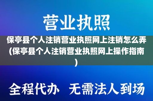 保亭县个人注销营业执照网上注销怎么弄(保亭县个人注销营业执照网上操作指南)
