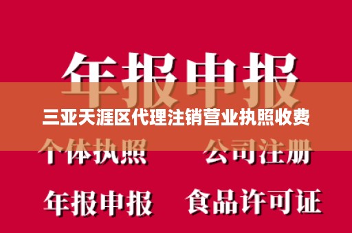三亚天涯区代理注销营业执照收费