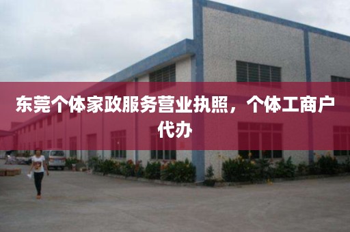 东莞个体家政服务营业执照，个体工商户代办