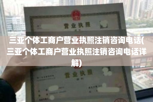 三亚个体工商户营业执照注销咨询电话(三亚个体工商户营业执照注销咨询电话详解)