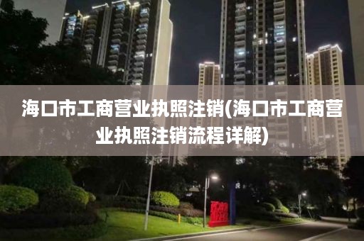 海口市工商营业执照注销(海口市工商营业执照注销流程详解)