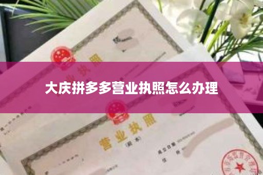大庆拼多多营业执照怎么办理