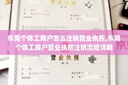 东莞个体工商户怎么注销营业执照,东莞个体工商户营业执照注销流程详解