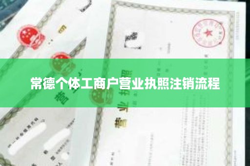 常德个体工商户营业执照注销流程