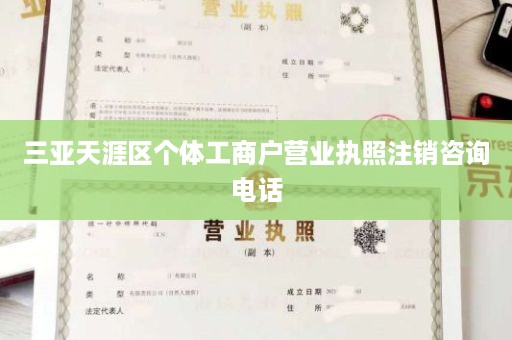 三亚天涯区个体工商户营业执照注销咨询电话