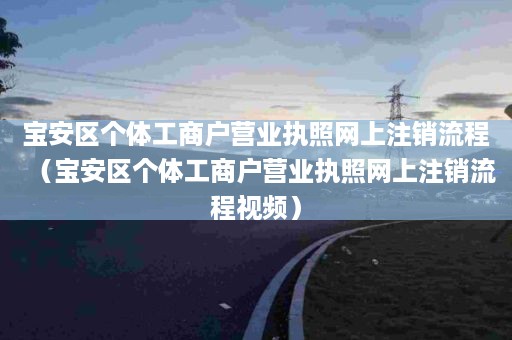 宝安区个体工商户营业执照网上注销流程（宝安区个体工商户营业执照网上注销流程视频）