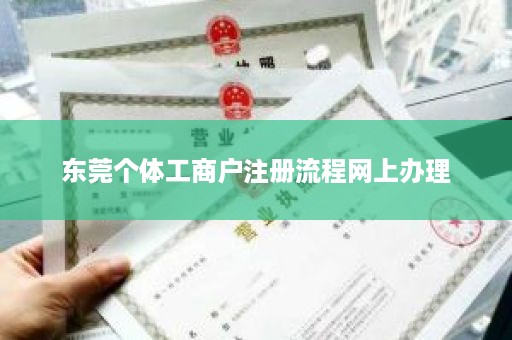 东莞个体工商户注册流程网上办理