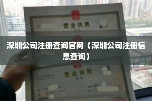深圳公司注册查询官网（深圳公司注册信息查询）