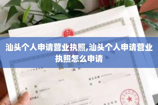 汕头个人申请营业执照,汕头个人申请营业执照怎么申请