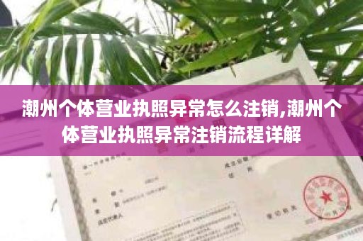 潮州个体营业执照异常怎么注销,潮州个体营业执照异常注销流程详解