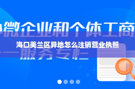 海口美兰区异地怎么注销营业执照