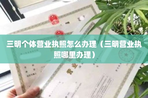 三明个体营业执照怎么办理（三明营业执照哪里办理）
