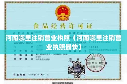 河南哪里注销营业执照（河南哪里注销营业执照最快）