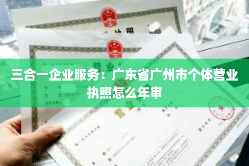 三合一企业服务：广东省广州市个体营业执照怎么年审