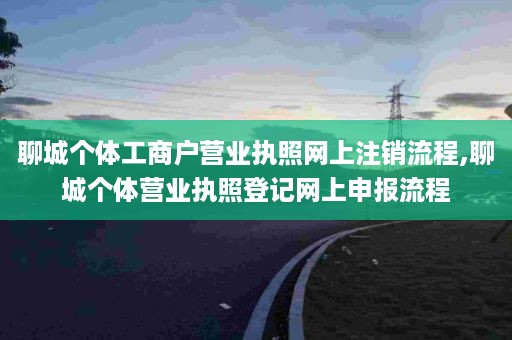 聊城个体工商户营业执照网上注销流程,聊城个体营业执照登记网上申报流程