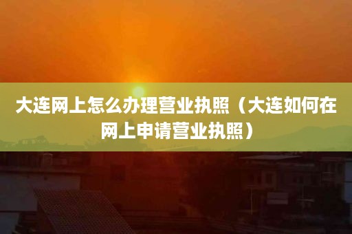 大连网上怎么办理营业执照（大连如何在网上申请营业执照）