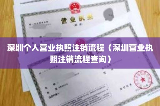 深圳个人营业执照注销流程（深圳营业执照注销流程查询）