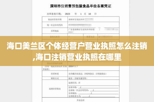 海口美兰区个体经营户营业执照怎么注销,海口注销营业执照在哪里