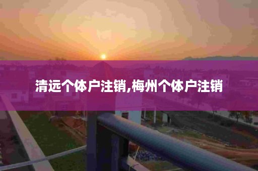 清远个体户注销,梅州个体户注销