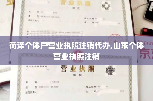 菏泽个体户营业执照注销代办,山东个体营业执照注销