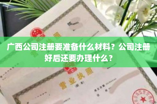 广西公司注册要准备什么材料？公司注册好后还要办理什么？