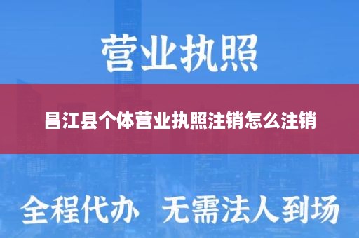 昌江县个体营业执照注销怎么注销