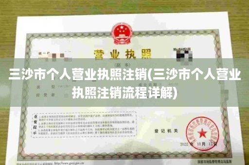 三沙市个人营业执照注销(三沙市个人营业执照注销流程详解)