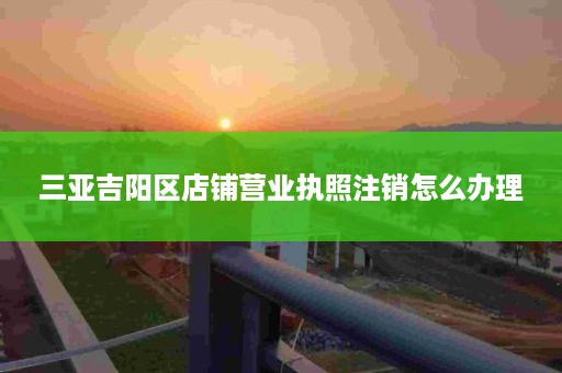 三亚吉阳区店铺营业执照注销怎么办理