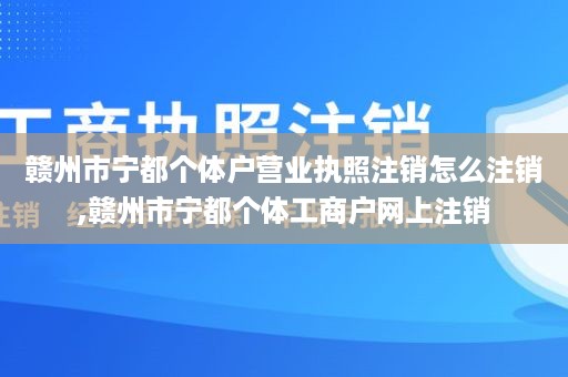 赣州市宁都个体户营业执照注销怎么注销,赣州市宁都个体工商户网上注销