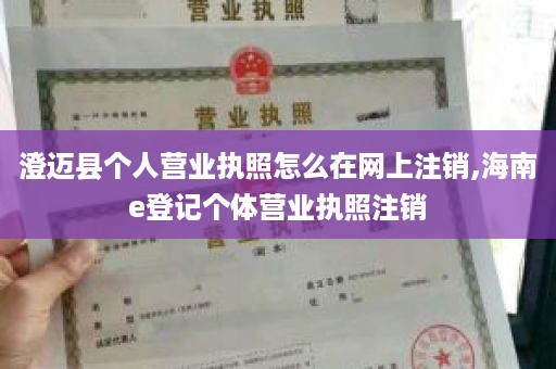 澄迈县个人营业执照怎么在网上注销,海南e登记个体营业执照注销