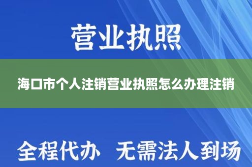 海口市个人注销营业执照怎么办理注销