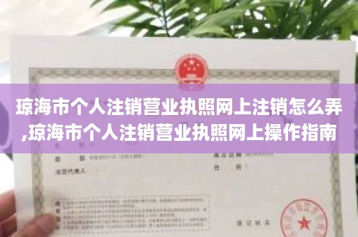 琼海市个人注销营业执照网上注销怎么弄,琼海市个人注销营业执照网上操作指南