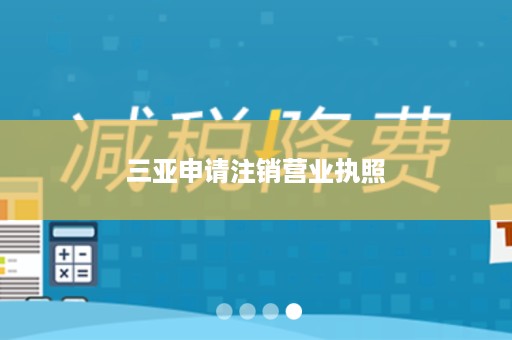 三亚申请注销营业执照