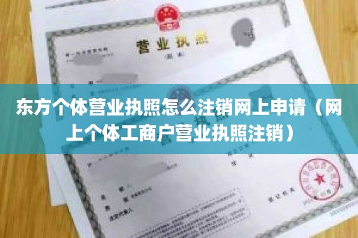 东方个体营业执照怎么注销网上申请（网上个体工商户营业执照注销）
