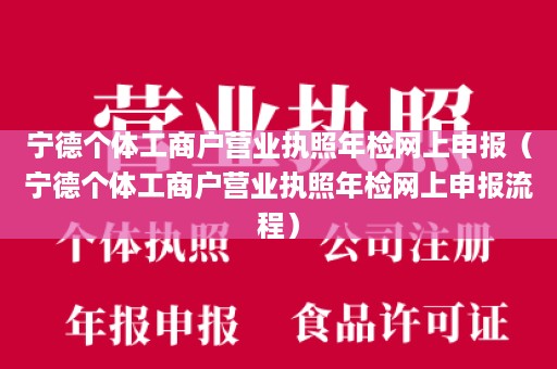 宁德个体工商户营业执照年检网上申报（宁德个体工商户营业执照年检网上申报流程）