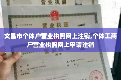文昌市个体户营业执照网上注销,个体工商户营业执照网上申请注销
